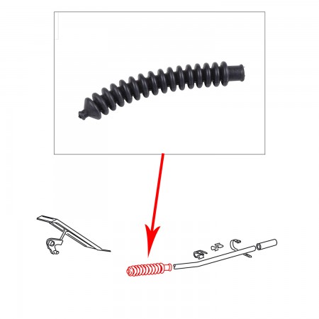 Manchon, câble d'accélérateur, VW Combi T2, VW Transporter T25, élastomère, 1.6-2.1, 08/75-07/92, 211721579B, 211 721 579 B