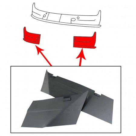Kit de 2 tôles intérieures de face avant sous pare-brise 68-79 211805135A