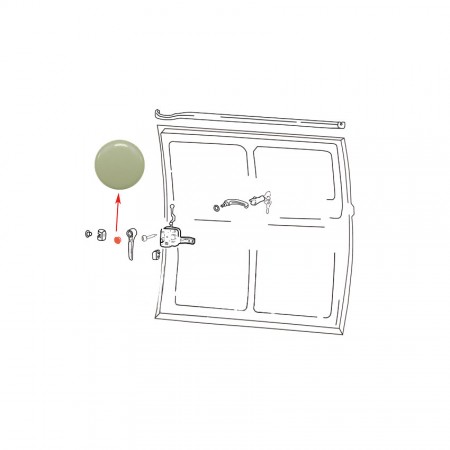 Capuchon beige sur poignée intérieure de porte coulissante 5/1979-7/1992 211843645
