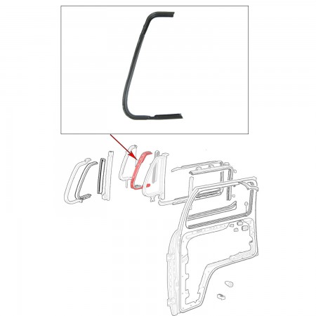 joint de déflecteur ouvrant, Combi, étanchéité, porte passager avant, réf. 241837626, droit, amélioration.