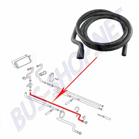 Durite chauffage VW, 251265055E, 251  -265-055-E, 365cm, DF/DG, Diesel 1600cc