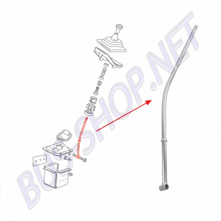 Levier de vitesse, Gear shift lever, 251711121E, VW Transporter T3, transmission manuelle, 4 vitesses, mai 1979-juillet 1992.