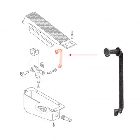 Tige de poussée, Pédale d'accélérateur, VW Transporter T25/T3, Boîte manuelle, 1979-1992, 251721609C, 251 721 609C