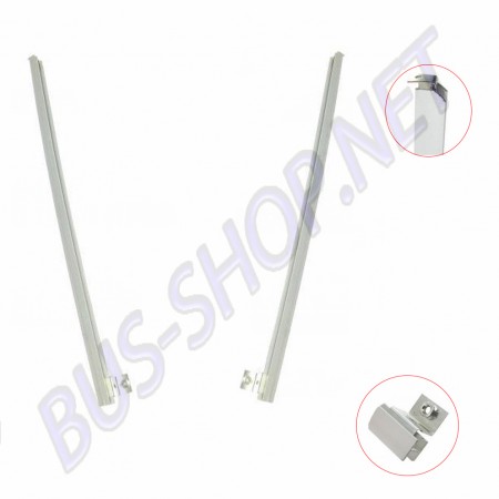 Barres de Coulisseaux Chromées VW T25, 251837409C, Aluminium Chromé, Vitre Triangulaire