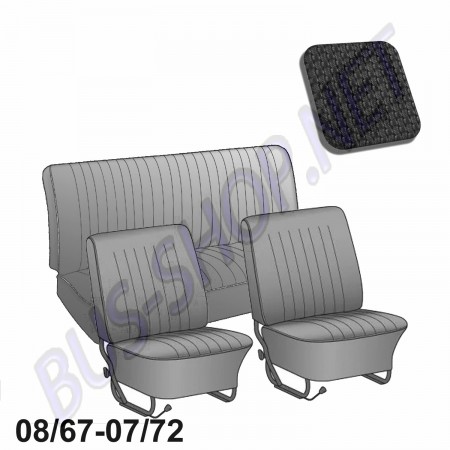 Kit Housse de Siège, Volkswagen Coccinelle Berline, 08/67-07/72, Vinyle Basket Weave, Remplacement, 43-1130-01, 43 1130 01