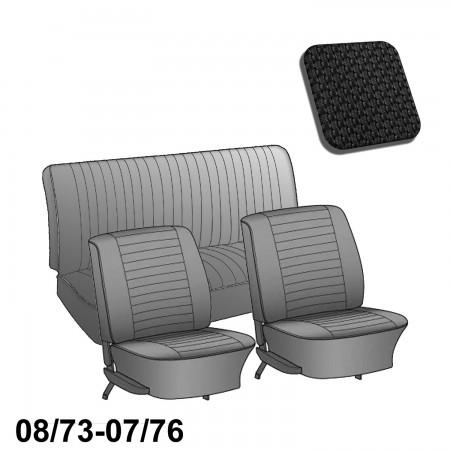 Kit Housse de Siège, Volkswagen Coccinelle Berline, 08/73-07/76, Vinyle Basket Weave, Remplacement, 43-1132-01, 43 1132 01