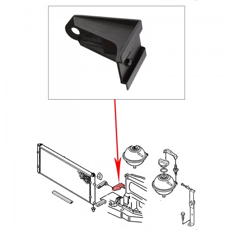 Support de radiateur, VOLKSWAGEN, Transporter T4, 1992-2003, 701121634B, 701 121 634 B, côté passager, montage arrière