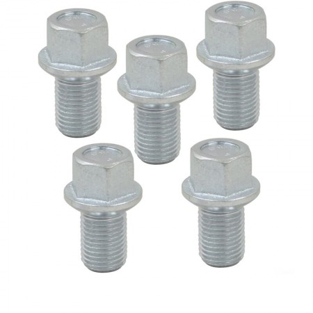 Boulons de Roue, Galvanisés, Lot de 5, 14x1.5x19mm, VW, Karmann Ghia, Transporter T1, Transporter T2, Transporter T3, Coccinelle Type 1, 98-6112-B, 98 6112 B.