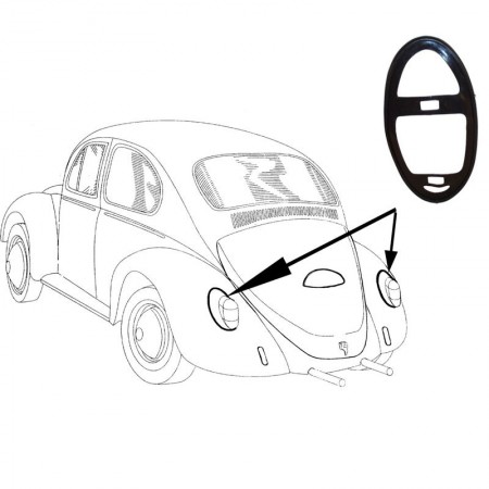 Joint feu arrière, caoutchouc, qualité supérieure, fabriqué en Allemagne, Volkswagen Coccinelle, Coccinelle 1200, Coccinelle Export, 111945191EB
