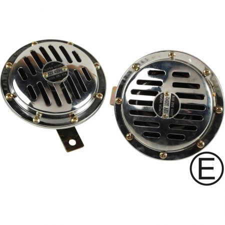 Kit de Klaxons, 12V, 320 Hz, 430 Hz, Design Bosch Ancien, E-mark Chrome, AC951100, AC 951 100.