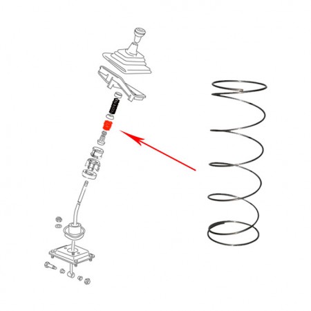 Ressort de compression, VW Transporter T25, boîte non Syncro, modèles 1.6-2.1 (incl. D), référence 823711199.