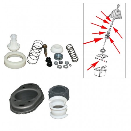 Kit réparation levier de vitesses, VW Transporter T25, tringlerie, jeu excessif, référence 251798116A.