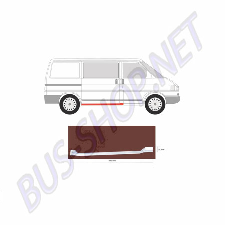 Bas de Caisse T4, 701809834A, Réparation VW, Porte Coulissante