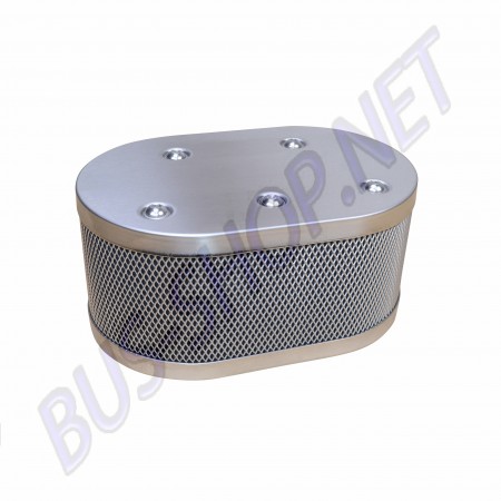 Filtre à air ovale  INOX pour carburateur Weber IDF / Dellorto / HPMX Vintage Speed Grille style KNECHT. 315-IDF-00211 Sur www.bus-shop.net