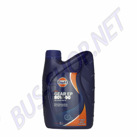 Gulf Gear EP 80W90, lubrifiant d'engrenage, transmission automobile, essieux, API GL-4, US MIL-L-2105, haute performance, protection contre l'usure, corrosion, rouille, fluidité à basse température, propriétés antimousses, compatibilité avec les élastomèr
