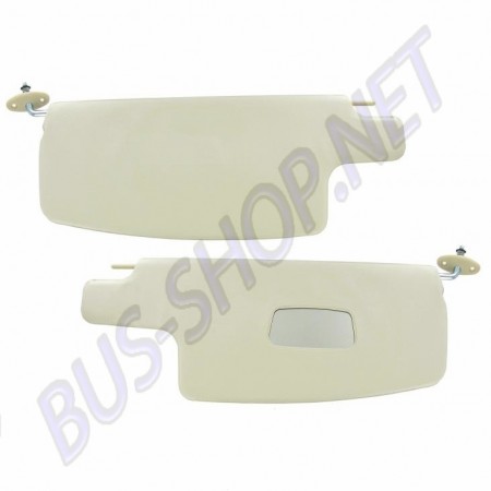 Pare-soleils, Paire, Vinyl, Blanc Cassé, Miroir, Volkswagen, Coccinelle, Berline, Cabriolet, 08/67, 08/72, 211033215, 21 1033 215.