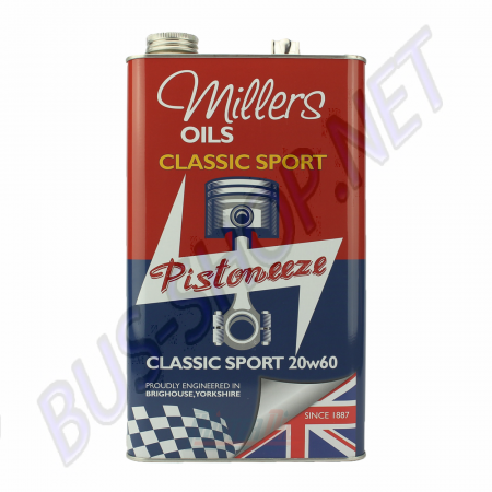 Millers Oil Classic Sport Pistoneeze 20W60, huile moteur semi-synthétique, haute performance, DM20W60, DM-20W-60.
