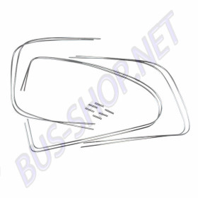 Kit moulures de vitres aluminium pour Volkswagen Coccinelle 65 ->71 - 1200, 1300, 1500, 1302 - 08/1964 ->07/1971