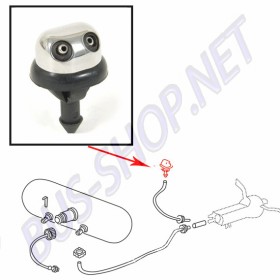 Gicleur de lave-glace chromé double réglable pour Volkswagen 111955993W