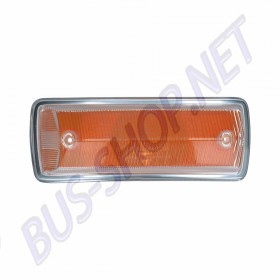 Cabochon de clignotant orange droit pour Combi 08/67-07/72, Vitre orange de clignotant avant droite qualité origine avec homologation 'E'