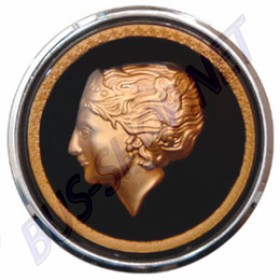 Bouton de klaxon Flat4 avec motif de dame dorée pour volants Banjo - Volkswagen